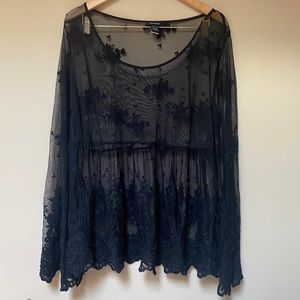 Torrid | Lace Bell Sleeve Babydoll Top